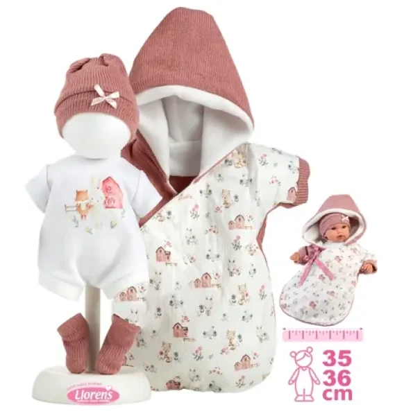 Llorens M636-50 obleček pro panenku miminko NEW BORN velikosti 35-36 cm s doplňky