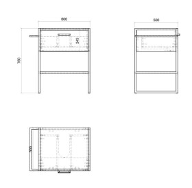 COMAD - Skříňka pod umyvadlo 70cm 1 zásuvka BROOKLIN 5907611647011
