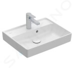 VILLEROY & BOCH - Collaro Umývátko 500x400 mm, s přepadem, 1 otvor pro baterii, CeramicPlus, Stone White 433450RW