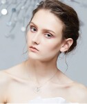 Exkluzivní náhrdelník Swarovski Elements Katherine - srdce, Bílá/čirá 40 cm + 5 cm (prodloužení)