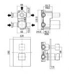 PAFFONI - Level Sprchová podomítková baterie s přepínačem, 3 vývody, chrom LEC019CR