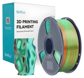 Sunlu PLA+ Silk oranžová-modrá-zelená / Struna pro 3D tiskárnu / PLA / 1,75 mm / 1 kg (PLA+ Silk TC O Blu G)