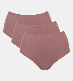 Dámské kalhotky GO Daily Cotton Highwaist 3P - BROWN - sv. hnědé 1141 - SLOGGI BROWN M
