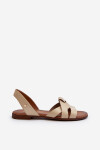 Zazoo 40185 Pohodlné kožené klínové sandály hnědé 39