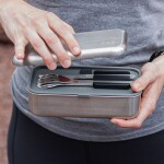 Monbento Svačinový box Monbento Sense Canyon 700 ml, stříbrná barva, kov