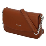 Trendová dámská menší koženková kabelka Ibis, koňaková