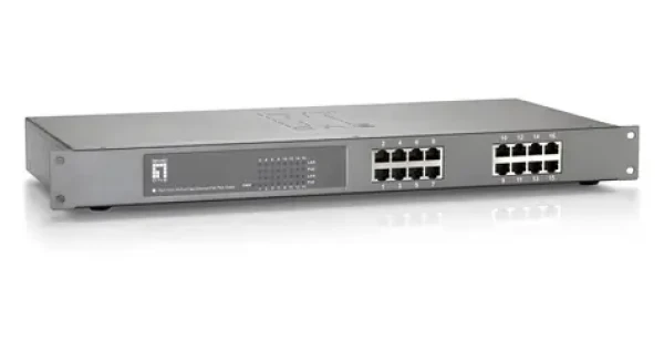 LevelOne FEP-1612 / Switch / 16x FE PoE+ / 480 W PoE / 19" kov (FEP-1612W150)