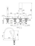 STEINBERG - 280 Baterie na okraj vany, 4-otvorová instalace, chrom 280 2400