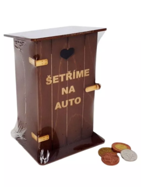 Ptakoviny.cz Pokladnička kadibudka dřevěná - Šetříme na auto