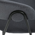 Židle jidelní, šedá látka, černá kovová noha