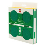 LEGO Zápisník s gelovým perem jako klipem a náhradní náplní - zelený