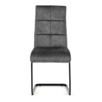 Židle jídelní, šedý samet, černá pohupová podnož