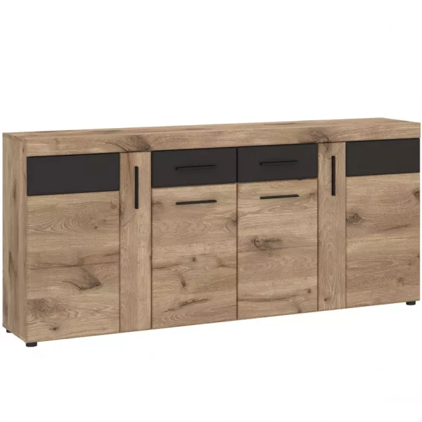 Komoda Grano GRNK03 4D2S dub viking/pvc dub viking/pvc šedý vesmír