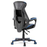 Herní křeslo, modrá, černá ekokůže a černá látka a síťovina MESH, PCA mech