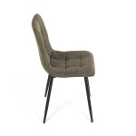 Židle jídelní, zelená látka cowboy, nohy černý kov