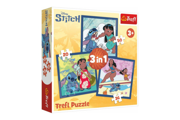 Puzzle Čas se Stitchem 3v1 (20,36,50 dílků)