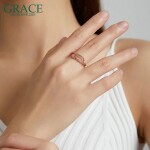 Stříbrný prsten Graceful Snake Rose Gold, stříbro 925/1000, had, nastavitelná Zlatá