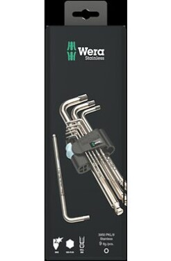 WERA 3950/9 Hex-Plus Stainless 1 SB Sada zástrčných klíčů / metrická / nerezová ocel / 9 dílný (05073544001)