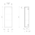 SAPHO - ESPACE skříňka 35x94x22cm, 1x dvířka, levá/pravá, bílá lesk ESC110-3030
