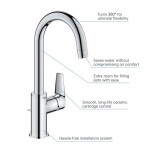 GROHE - Start Edge Umyvadlová baterie s otočným výtokem a výpustí, chrom 24201001