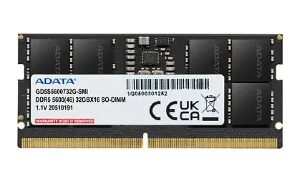 ADATA Gold GD5S5600732G-SMI černá / Operační paměť / 32 GB / DDR5-5600 / CL46 / SO-DIMM / 1.1V (GD5S5600732G-SMI)