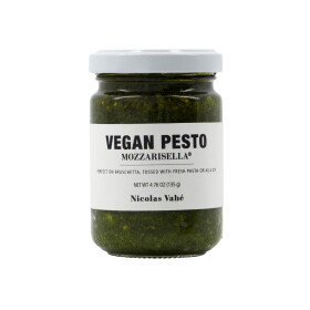 Nicolas Vahé Veganské bazalkové pesto s rýžovou mozzarisellou 135 g, zelená barva, sklo