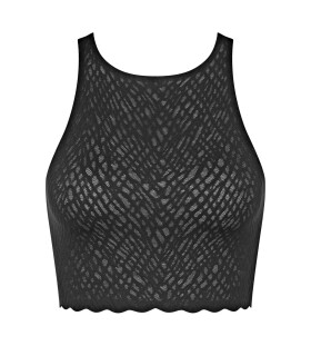 Dámský top ZERO Feel Bliss Crop Top - BLACK - černý 0004 - SLOGGI BLACK S