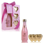 Koupelnový set Essence of Beauty v růžovém dárkovém balení s pěnou do koupele