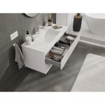 MEXEN/S - Rivel koupelnová skříňka 100 cm s umyvadlem Otis, 2 zásuvky, reliéf , bílá mat 91A20-10047-2-BFF01-W18M01