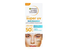 Garnier Ambre Solaire Super UV denní fluid proti nedokonalostem s Niacinamidem a SPF 50+ 40 ml