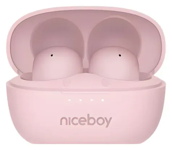 Niceboy Podsie 4 POP Sakura Pink / Bezdrátová sluchátka s mikrofonem / Bluetooth 5.3 / IPX4 / nabíjecí pouzdro (podsie-4-pop-pink)