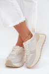 Zateplené dámské sneakersy na platformě Big Star SS274008 HI-POLY SYSTEM světle béžové 38