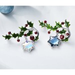 Vánoční brož Swarovski Elements Benedetta - vánoční větvička, Barevná/více barev
