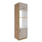 Vysoká skříňka pro vestavnou a mikrovlnou troubu Stilo 60 DPM-210 2F Barva korpusu: Bílá, Barva dvířek: Dust Grey