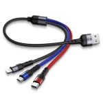USAMS SJ410 U26 2A Datový Kabel 3v1 0.35m černá (6958444984308)