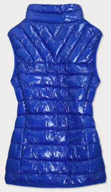 Světle modrá dámská lesklá vesta se stojáčkem (B0107) odcienie niebieskiego S (36)