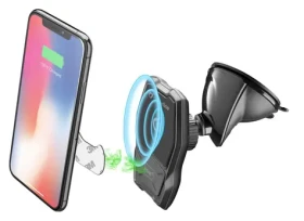 Cellularline MAG4 Pilot Force Wireless Magnetický držák s přísavkou a bezdrátovým nabíjením černá (MAG4PFWIRK)