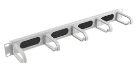 Lanberg 19" kartáčový organizér kabelů 5 kroužků Typ B šedý / Organizér kabelů / 1U / kov, plast (AK-1203-S)