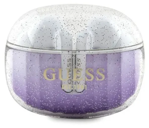 Guess Glitter Gradient fialová / Sluchátka / TWS Bluetooth / Dokovací stanice (GUTWSHDGKEEU)