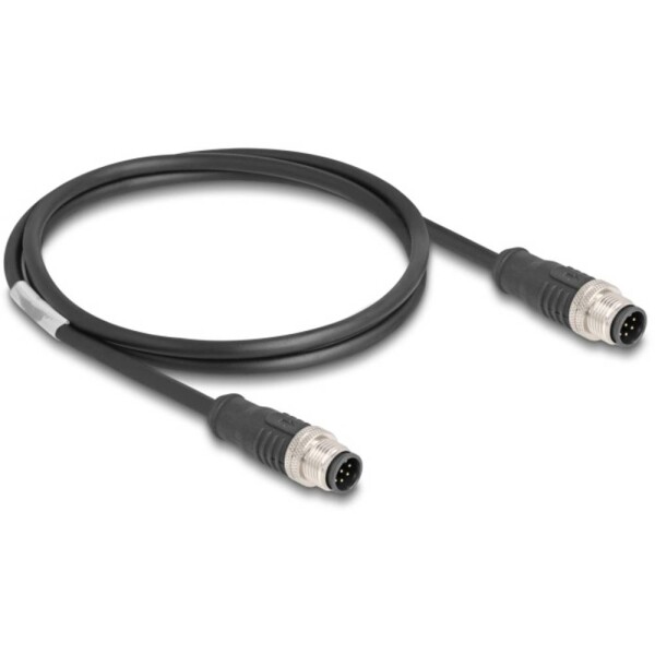 Delock 80806 M 12 síťové kabely, propojovací kabely CAT 5e S/FTP 1.00 m černá 1 ks