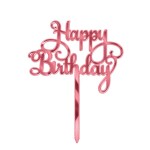 Dortisimo Zápich do dortu Happy Birthday 2 růžový (1 ks)
