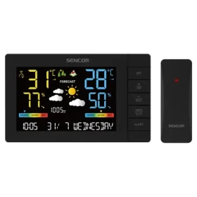 SENCOR SWS 4440 meteostanice černá / LCD / bezdrátové čidlo (8590669379279)