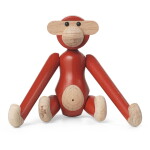 Kay Bojesen Denmark Dřevěná opička Monkey Mini Vintage Red 9,5 cm, červená barva, dřevo