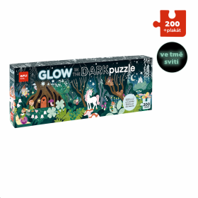 Puzzle svítící ve tmě Apli - Magický les, 200 ks, 6+