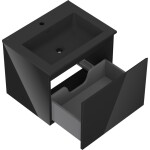MEXEN/S - Orio koupelnová skříňka 60 cm s umyvadlem Otis, 1 šuplík, černá lesk/černá mat 91A10-06047-1-BF70-W18M71
