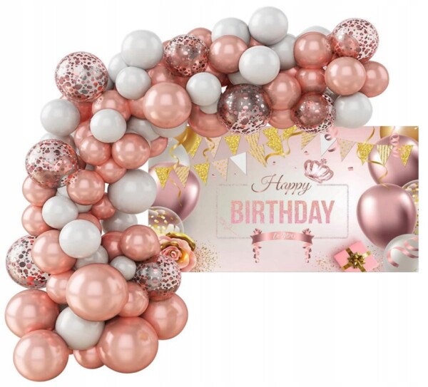 Mamido Balónková girlanda XXL ROSE GOLD růžová 100 ks