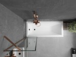 MEXEN/S - Next vanová zástěna FIX 50 x 150, černá dekor, růžové zlato 895-050-000-00-70-60