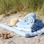 Chic Antique Prošívaná matrace Aix Milk Boy Stripes 100 × 60 cm, modrá barva, textil