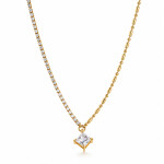 Ocelový náhrdelník Reneé Gold - tennis náramek, chirurgická ocel, Zlatá 41 cm + 5 cm (prodloužení)