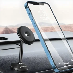 AWEI X22 černá / Magnetický držák do auta / Hliníkový / Univerzální / Na palubní desku (X22)